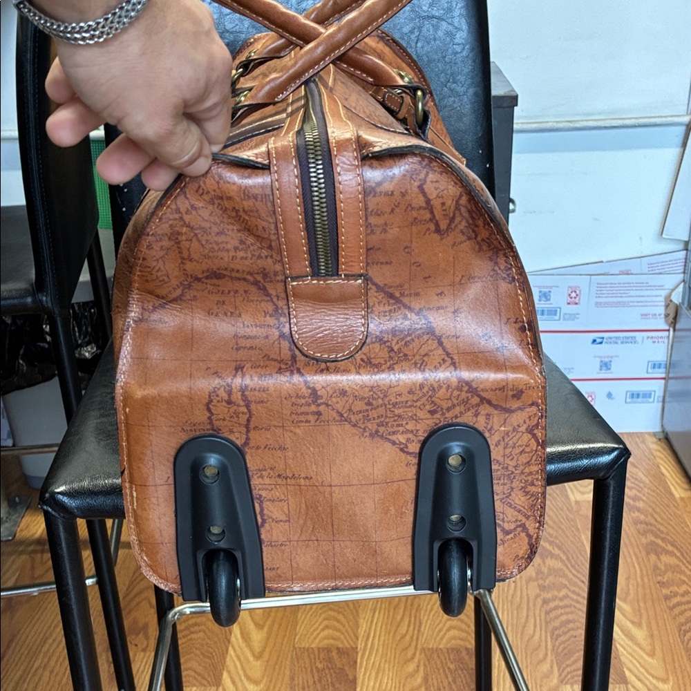 Patricia Nash Tan Leather Duffel Bag - Picture 5 of 12